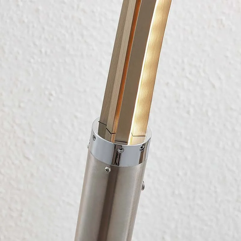 B-Ware Lindby Stehleuchte Standleuchte LED Boba Metall nickel matt warmweiß 185 cm