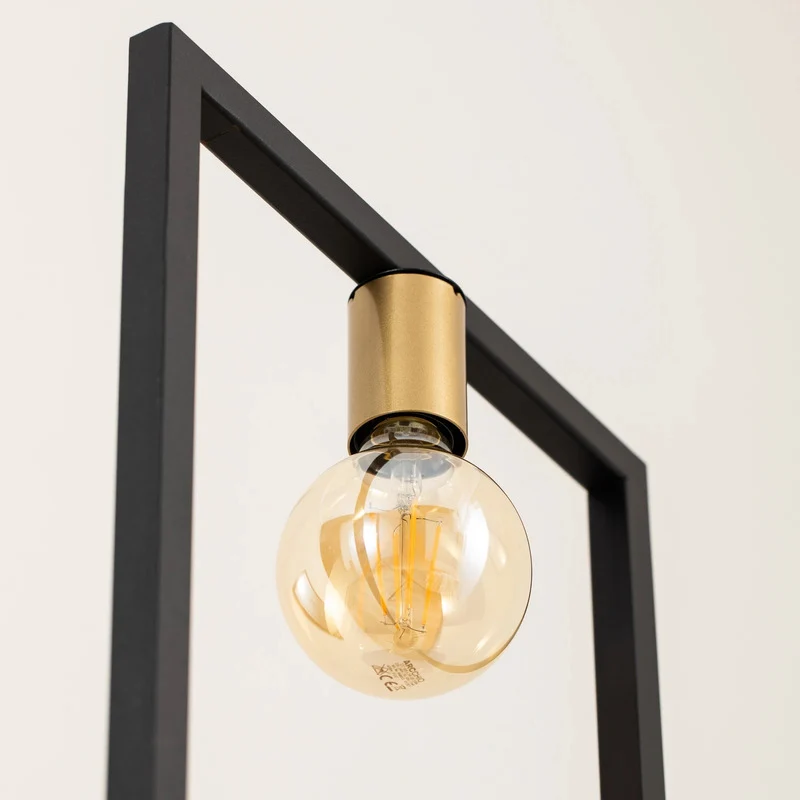 B-Ware Stehleuchte Flores Stehlampe Standleuchte Leuchte 1-flammig schwarz/gold Stahl