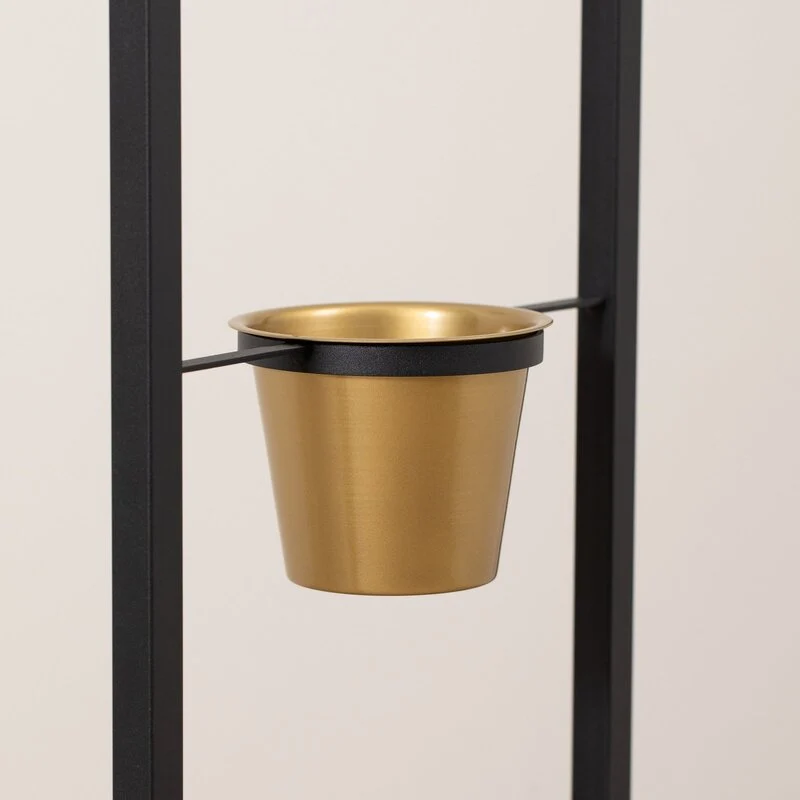 B-Ware Stehleuchte Flores Stehlampe Standleuchte Leuchte 1-flammig schwarz/gold Stahl