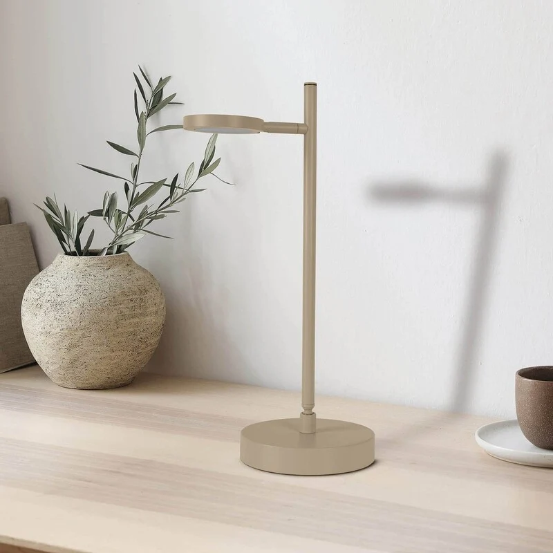 B-Ware Näve Tischleuchte Lupa LED Lampe dimmbar beige Touchdimmer 45cm modern elegant