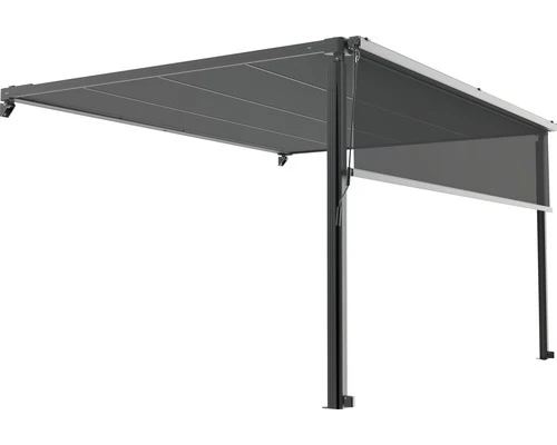 B-Ware Senkrechtmarkise Vertikalmarkise Sonnenschutz graphitschwarz 294 x 394 cm438