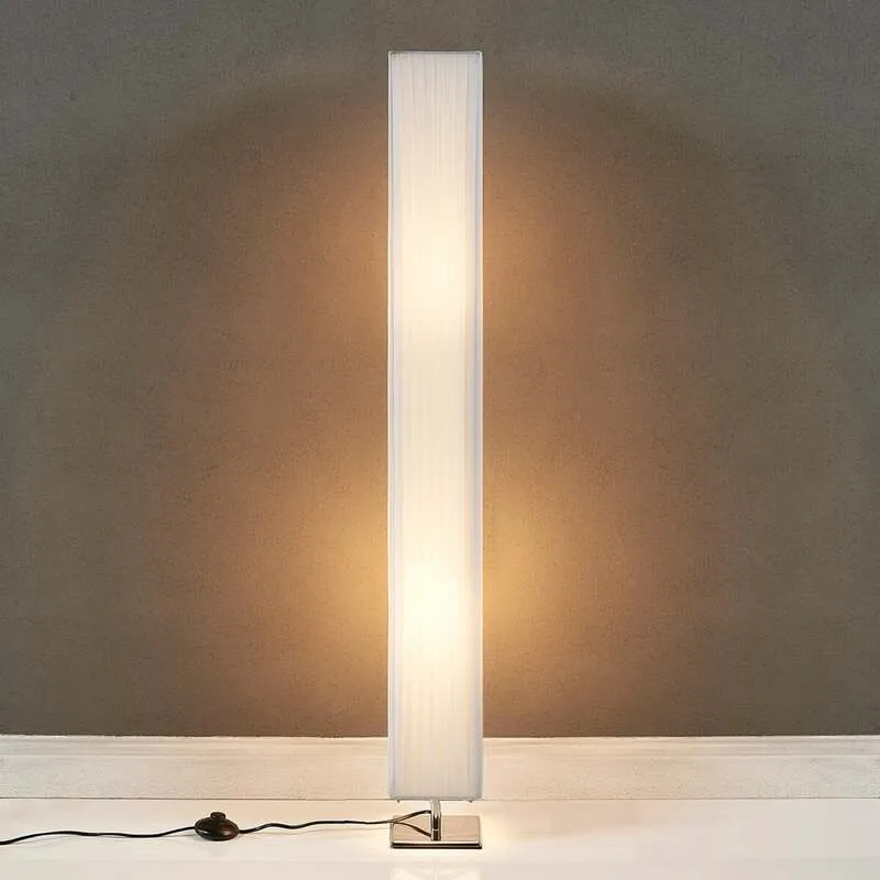 B-Ware Lindby Stehlampe Janno Stehleuchte Wohnzimmerleuchte Standleuchte Weiß Stoff E27
