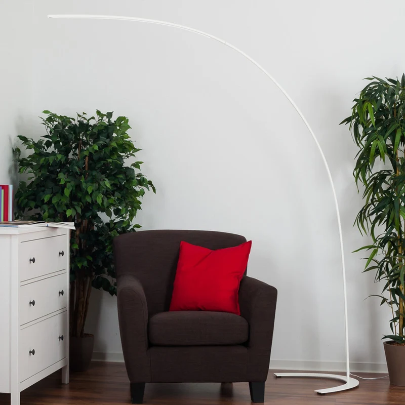 B-Ware Bogenstehleuchte Standlampe Lindby LED Leuchte Danua weiß Metall Wohnzimmerlampe