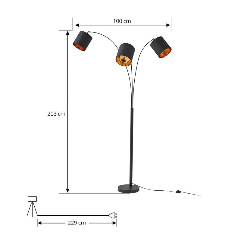 B-Ware Lindby Nanika Stehleuchte Standleuchte Stehlampe Stehlicht Leselampe Leuchte LED