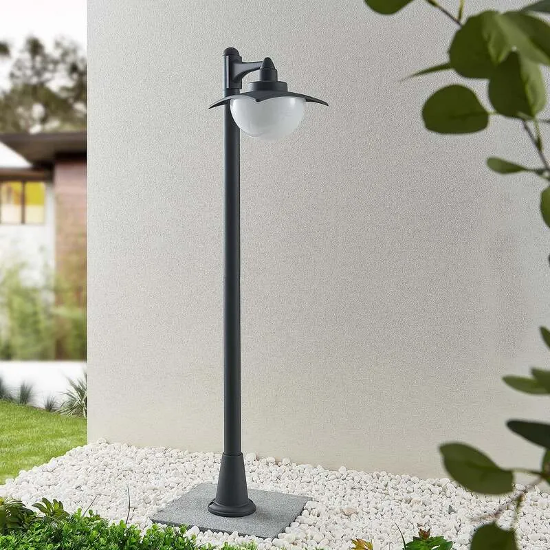 B-Ware Lindby Wegeleuchte Gartenleuchte Elinda LED dimmbar dunkelgrau 110cm IP44