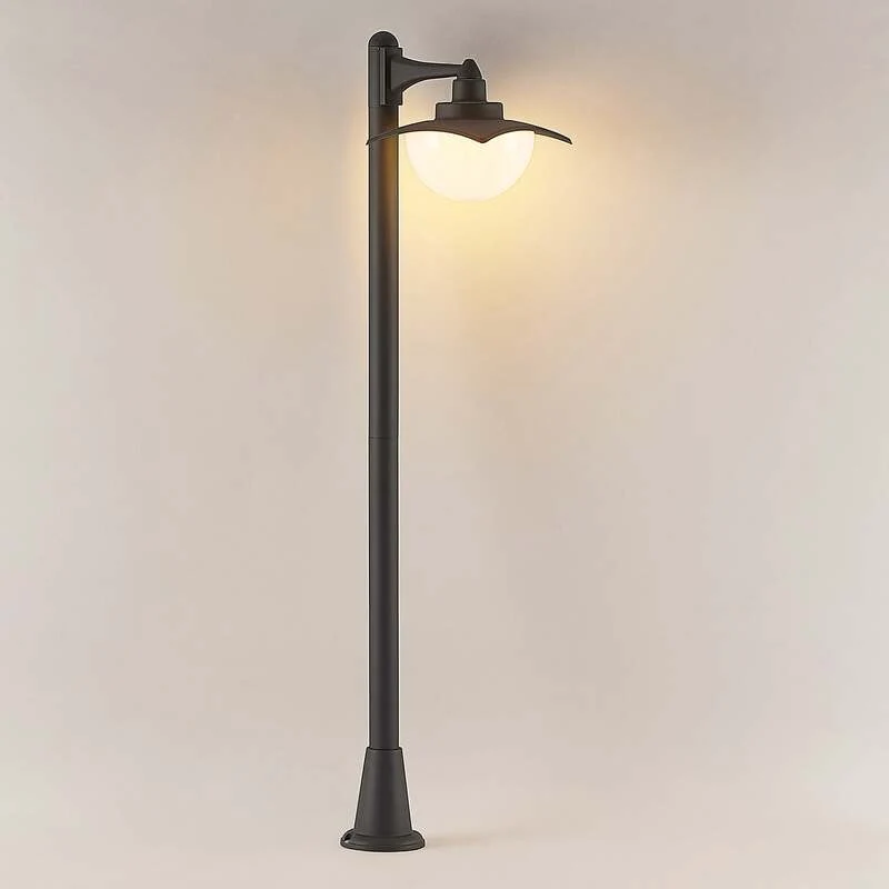 B-Ware Lindby Wegeleuchte Gartenleuchte Elinda LED dimmbar dunkelgrau 110cm IP44