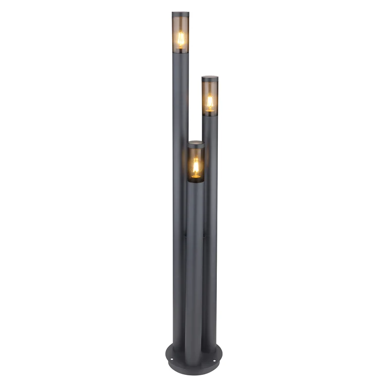 B-Ware Globo Mastleuchte Stehleuchte Boston 3-flammig LED dimmbar anthrazit 170cm