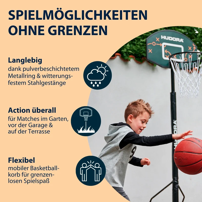 B-Ware Basketballständer HUDORA Playoff 205 höhenverstellbar ab 4 Jahren 157-205 cm