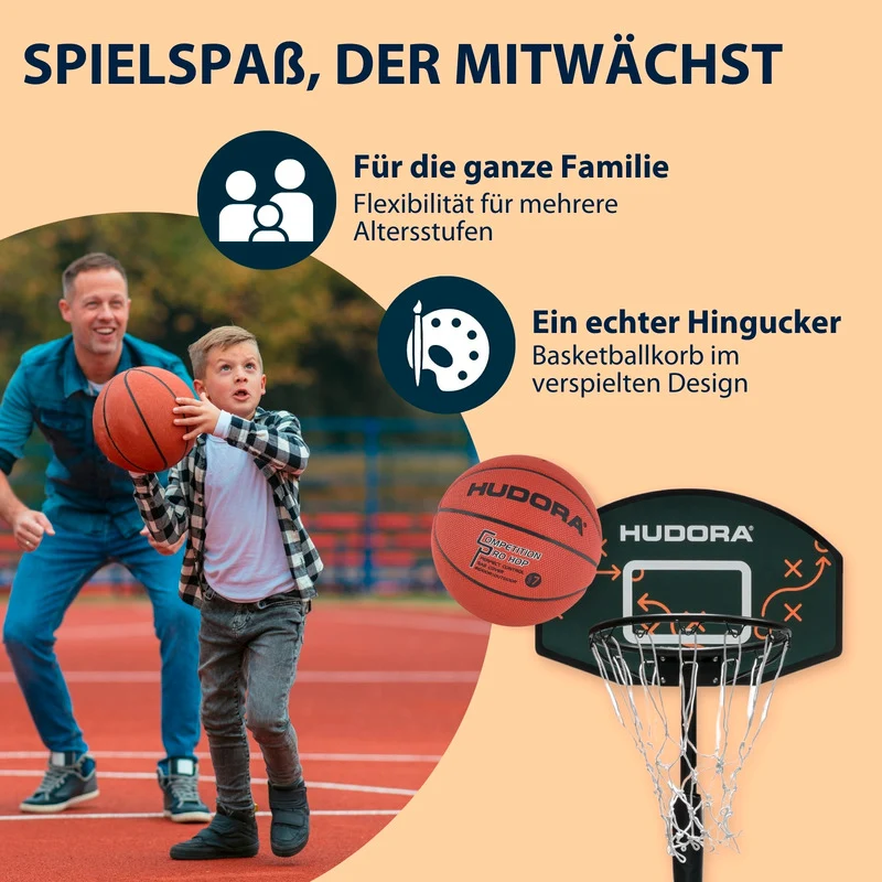 B-Ware Basketballständer HUDORA Playoff 205 höhenverstellbar ab 4 Jahren 157-205 cm