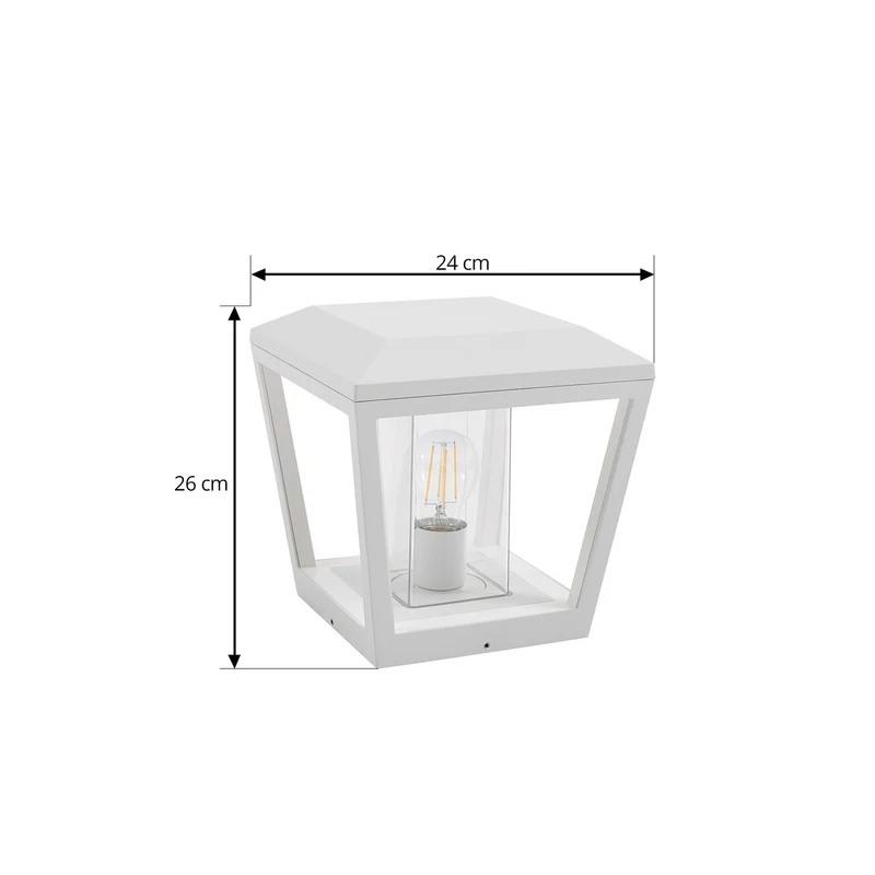 B-Ware Lucande Sockelleuchte Dunia LED Gartenlampe Außenleuchte dimmbar weiß IP54 24cm