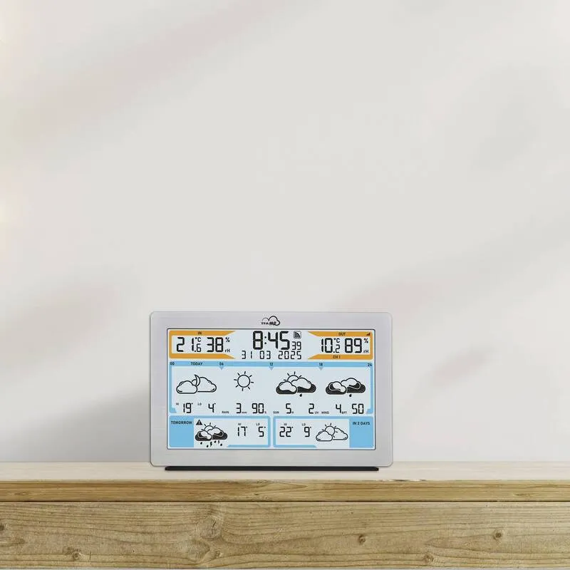 B-Ware TFA WLAN Wetterstation ID-02 35.8 Silber digital 6 Tage Vorhersage 5 Sensoren