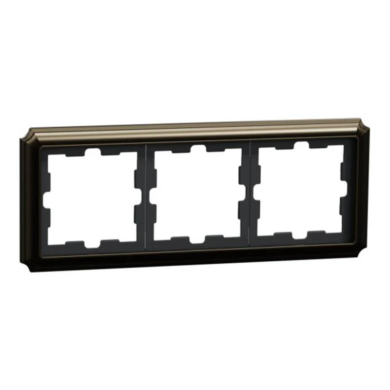 B-Ware Merten D-Antik Metallrahmen 3-fach Zamak Moccametallic IP20 Unterputzmontage