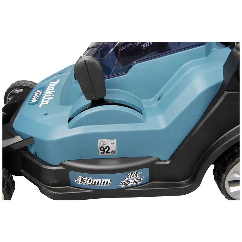 B-Ware Makita Rasenmäher Akku-Rasenmäher DLM432PT2 Mäher 18 V 2 Akkus 43 cm Mäher