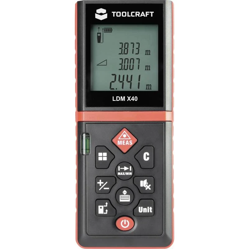 B-Ware Toolcraft Laser-Entfernungsmesser LDM X40 40m Messgerät Nivelliergerät präzise
