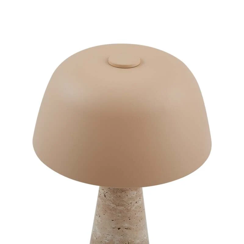 B-Ware Lindby Tischleuchte Magritt beige Metall Stein 41 cm E27 Schalter am Kabel